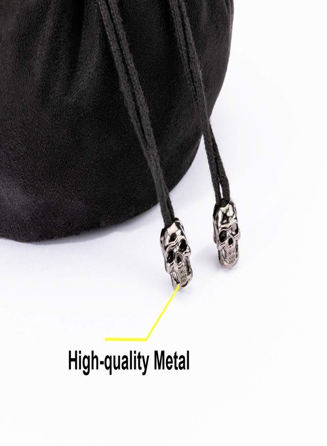 TOYFUL Large DND Dice Drawstring Bags with Pockets Black Storage Bag for RPG MTG Game Dices Capacity Over 300 Dice - Image 4